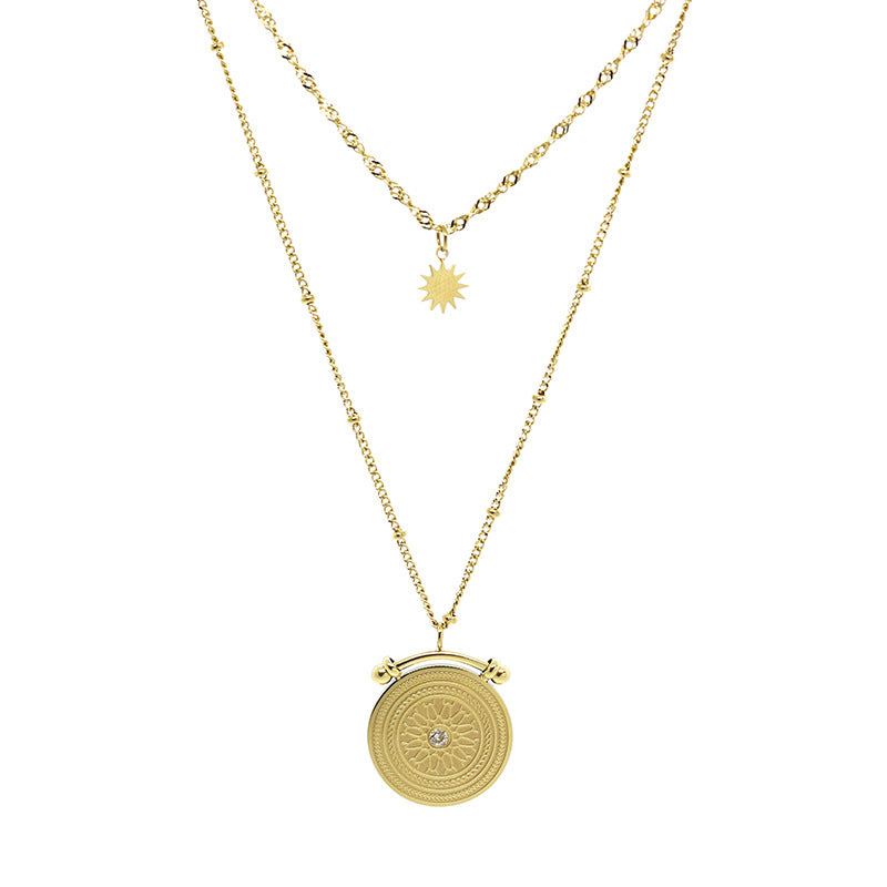 Sun & Star Pendant Layered Necklace