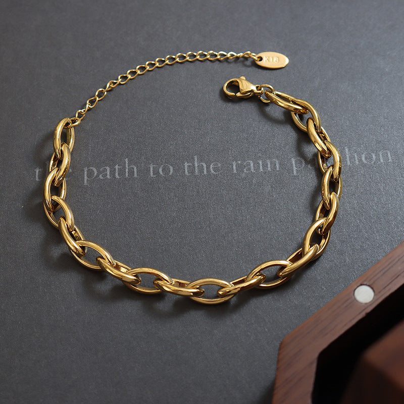 Niche Hip Hop Trendy Cool Copper Material Ornament Simple Chain