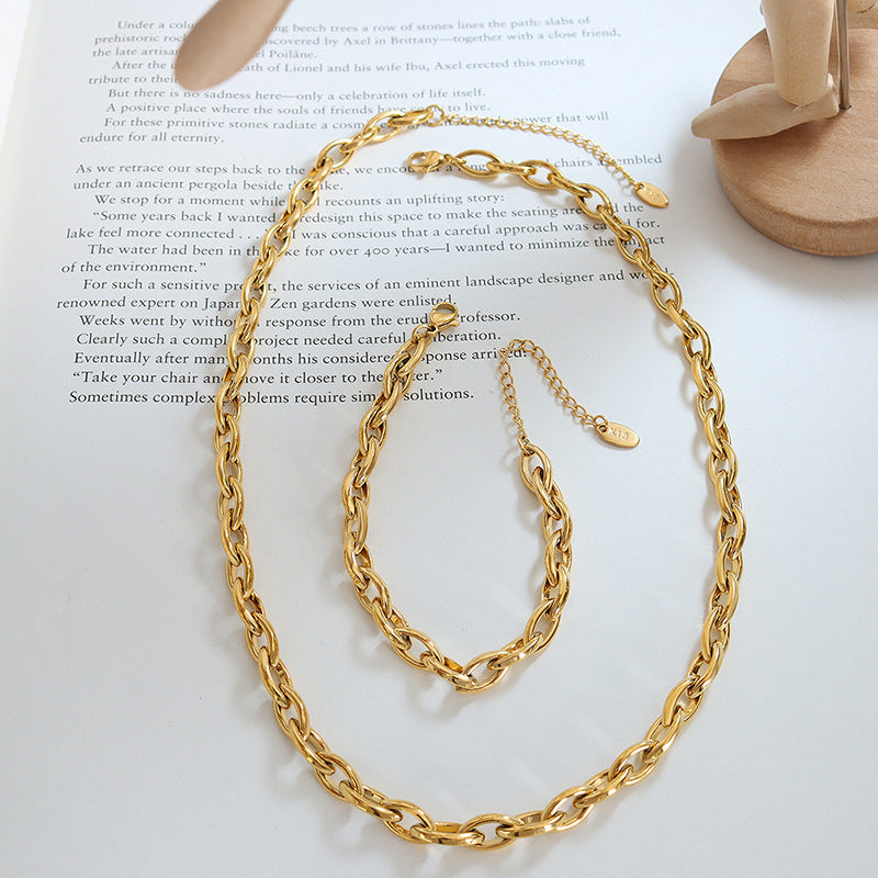 Niche Hip Hop Trendy Cool Copper Material Ornament Simple Chain