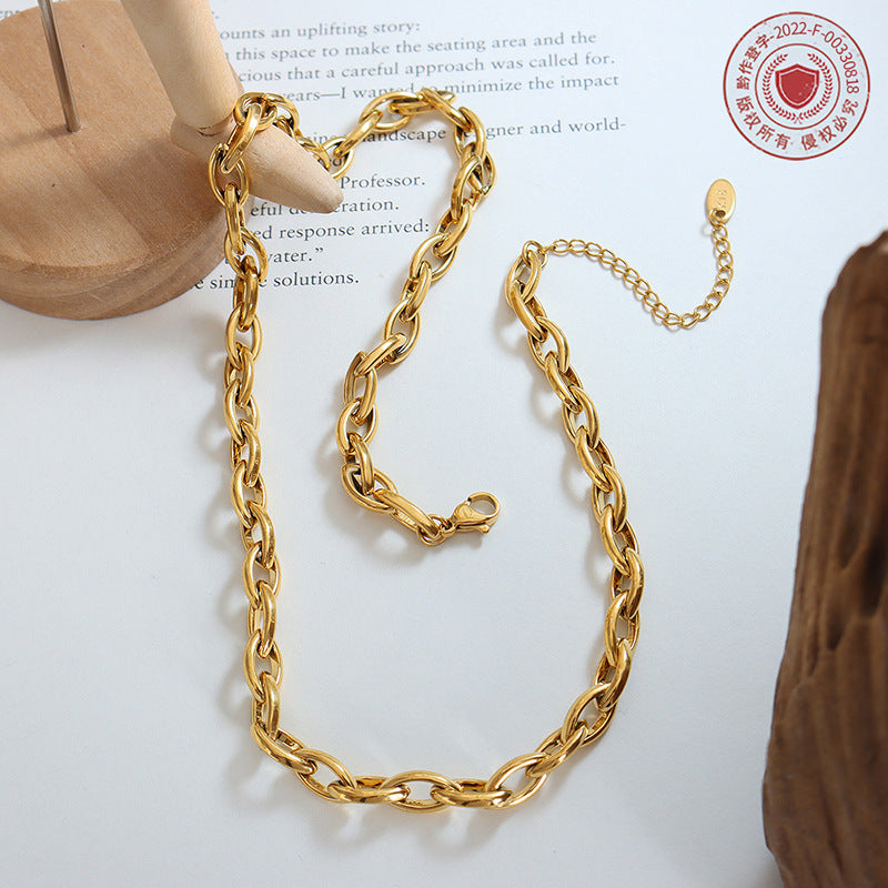Niche Hip Hop Trendy Cool Copper Material Ornament Simple Chain